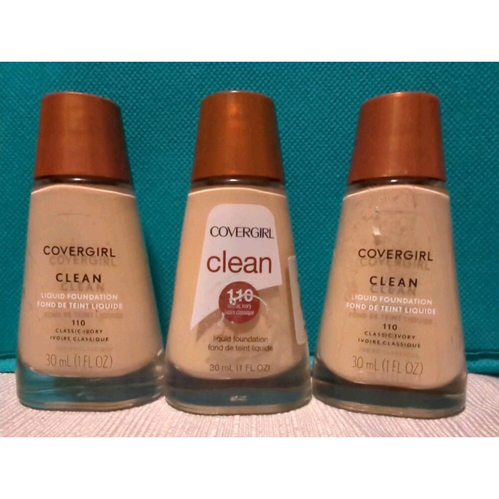 Covergirl Clean Liquid Foundation 110 Classic Ivory Original Discontinued 3 NEW